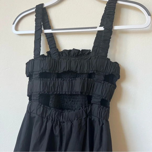 Anthropologie Pinch Smocked Open Back Garden Party Mini Dress in Black - Picture 7 of 9